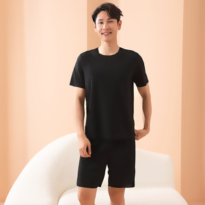 <span class=keywords><strong>Pigiama</strong></span> estivo <span class=keywords><strong>da</strong></span> <span class=keywords><strong>uomo</strong></span>, set di <span class=keywords><strong>pantaloncini</strong></span> a maniche corte, abito casual, sottile, taglie forti, per la casa, tinta unita, elasticizzato, <span class=keywords><strong>pigiama</strong></span> in due pezzi - Product Image 5