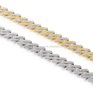 New Hip-hop <b>Cuban</b> <b>Chain</b> 13mm Diamond-encrusted Men's Necklace Bracelet Street Versatile Jewelry Tanjing Fashion Lijing Necklace - Product Image 4