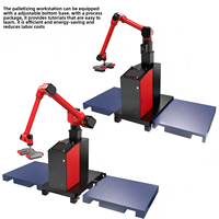 Station de palettisation collaborative avec bras robotique cobot à six axes et base élévatrice 30/35/50 kg, capacité de 7 à 10 pièces/min, garantie 1 an