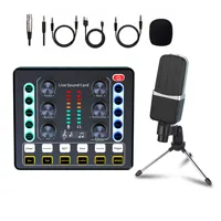 Ensemble de microphones à condensateur M8 BM800 avec support de carte son en direct transfrontalier Enregistrement Singing Gear en noir blanc Modèle