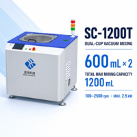 Mélangeur sous vide SC1200T 1200 ml pour résine UV, résine photopolymère, résine d'impression 3D et adhésif médical