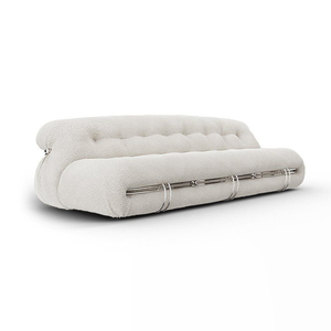 Sofa Tùy Chỉnh 2 Chỗ Ngồi Gần Tôi Sang Trọng 2 Chỗ Ngồi Nhỏ Cho Phòng Ngủ Vải Phòng Khách Sofa Hình Tròn Màu Trắng - Product Image 1