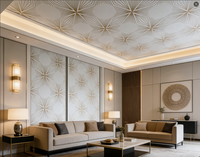 Panneaux de plafond en PVC à grain de bois perforé luxueux, ignifuges et imperméables pour bureaux, maisons, hôtels et salles de sport