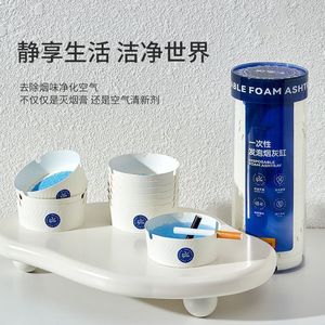 Cendrier jetable en mousse Hua Ruo, 25 pièces, rond, en plastique, pour usage domestique - Product Image 4
