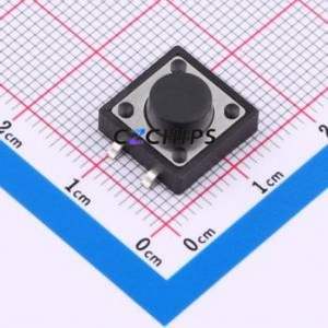TD-1212SR-6.0H-250 Tactile Switch SMD,12x12mm Switch Vertical Mount 12mm 12mm 6mm - Product Image 1