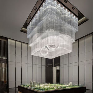 Pièces de suspension en or à identité unique Lustre chromé Lustre en verre de cristal Finition argentée Lustre pour le marketing <span class=keywords><strong>immobilier</strong></span> - Product Image 5