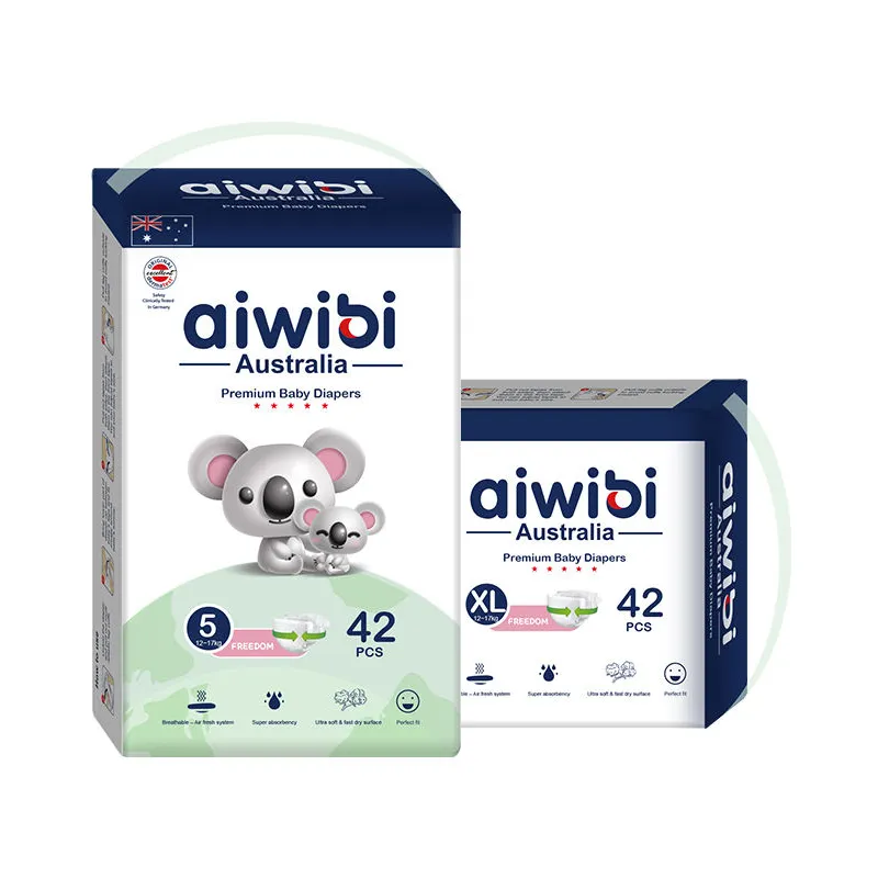 Aiwibi超吸収性ベビーおむつおむつ防水性と通気性のあるソフトシンキッズベビーおむつ