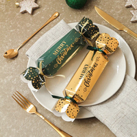 Crackers de Noël de luxe avec chapeau en papier de soie à déchirer, garnitures pour fête, boîte d'emballage, crackers de Noël, bonbons