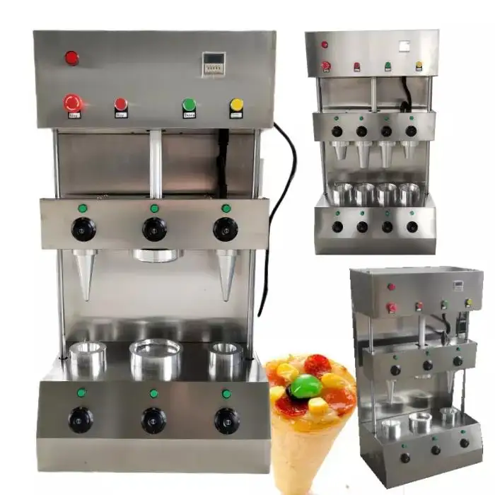 Maquinaria de fabricación de Pizza con cono de helado, máquina para hacer vasos de gofres comestibles, fabricante de conos de Pizza dulce, el mejor precio