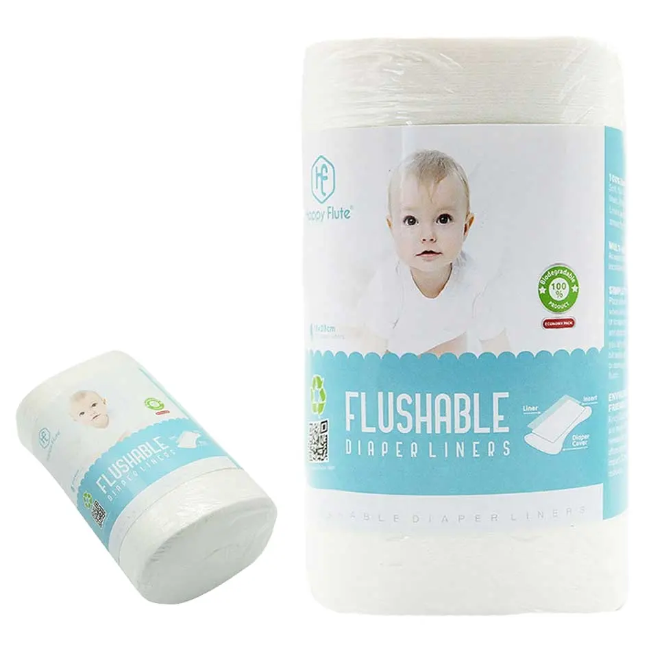 Happyflute Baby Disposable Doek Luier Liner Biologisch Afbreekbaar Flushable Bamboe Luier Liner Roll Od Papier