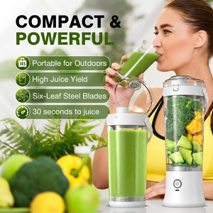 Licuadora Portátil Eléctrica para Camping, Vaso Mezclador Personal para Smoothies, Licuadora de Gran Capacidad, Botella Mezcladora Eléctrica Recargable - Product Image 5