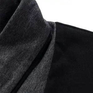 Camiseta de Manga Larga Ajustada de Moda para Hombre, Camiseta con Cuello de Parche, Camiseta con Cuello en V para Hombre, Camisetas de Algodón, Tallas Grandes J0081 - Product Image 5