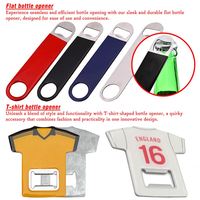 Fabricant de gros personnalisé pas cher Sublimation époxy blanc métal acier inoxydable aimant T-shirt forme Logo ouvre-bouteille de bière