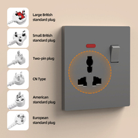 Enchufe de Pared Universal KESHIQI con Certificación CE, Material de PC Ignífugo, 13A, con Indicador de Neón, para Casa/Apartamento