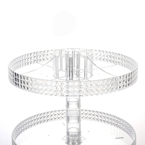 Desmontable <span class=keywords><strong>360</strong></span> rotar diamante Organizador De Maquillaje Organizador De escritorio acrílico caja De almacenamiento De plástico - Product Image 3