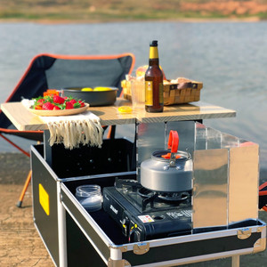 Plegable pequeña mesa de camping al aire libre plegable cocina móvil para barbacoa - Product Image 2