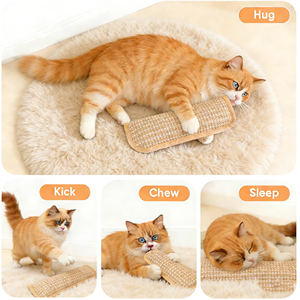 Tapis à gratter pour chat en sisal écologique Yun, coussin moderne pour animaux de compagnie, jouet à mâcher couleur menthe pour chats et chiens – Grande Vente - Product Image 3