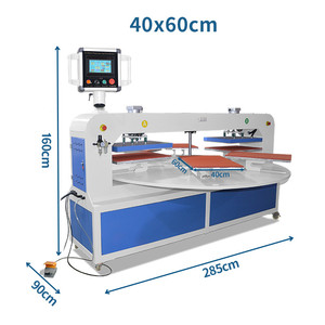 2 Head <strong>6</strong> <strong>Station</strong> Pneumatic Automatic Heat Press <strong>Machine</strong> Carousel Design For Plate Sublimation T-Shirt <strong>Printing</strong> - Product Image 3