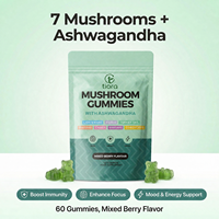 tiorawellness OEM Vegan Lion Mane Ashwagandha 10 en 1 Mélange de champignons Complexe Adaptogène Nootropique Gummies Multi-Pack Nutriments