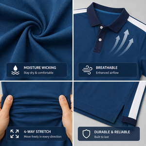 เสื้อโปโลคอปกสีสำหรับผู้ชายเสื้อโปโลปักโลโก้สำหรับธุรกิจของบริษัท - Product Image 5