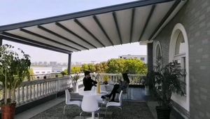 Toldo de techo retráctil de PVC para exteriores, pérgola, marco de aluminio bioclimático, impermeable - Product Image 6