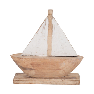 Scultura Decorativa in Legno a Forma di Barca a Vela Costiera per Casa, Ufficio, Bagno, Caminetto, Soggiorno - Product Image 1