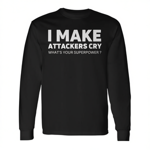 T-shirt à manches longues de football pour homme, motif défenseur de football amusant et inspirant « Attaquant qui pleure », idéal pour la promotion - Product Image 2