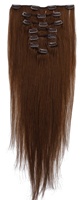 Extensions de cheveux chinois vierges Remy lisses à clipser, 20'' 22'', lot de 8 pièces, haute qualité, pour femmes blanches, vente en gros