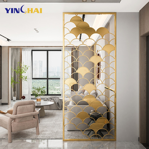 Paravent de séparation de pièce en acier inoxydable moderne personnalisable en usine, écran de soudage décoratif - Product Image 3