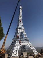 Sculpture en acier inoxydable, tour Eiffel décorative, artisanat métallique pour la décoration de scène de mariage