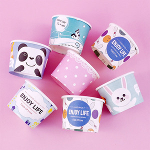 Vòng sữa chua bao bì hộp đông lạnh Sundae Gelato <span class=keywords><strong>container</strong></span> cho Ice <span class=keywords><strong>Cream</strong></span>, đẩy lên sinh thái thân thiện với tông Ice <span class=keywords><strong>Cream</strong></span> cốc giấy - Product Image 6