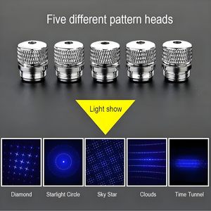 Puntero Láser Azul Profesional con Cabezal 5 en 1 |   Potente Linterna para Entusiastas del Aire Libre y Supervivencistas - Product Image 2