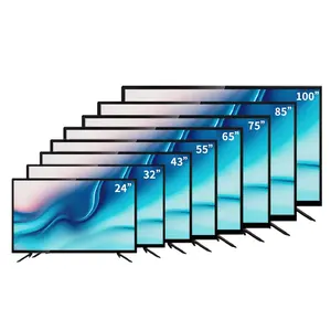 Télévision à écran plat 2k 4k personnalisée télévision OEM android tv intelligente 24 40 43 50 55 65 75 85 32 pouces tv intelligente à LED vente en gros