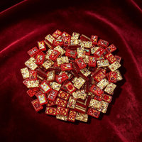 Jeu de tuiles de mahjong américain en acrylique coloré - 4 joueurs - Styles peints à la main et gravés en profondeur
