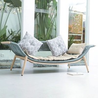 Fauteuil double en rotin d'extérieur, fauteuil inclinable rembourré, style moderne, fauteuil de salon impérial, canapé de balcon