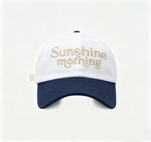 Sunshine Morning Embroidered Two Tone Baseball Cap Vintage Washed Cotton Adjustable Hat for Men Women Casual Streetwear Sun Hat - Product Image 2