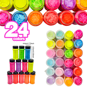 Muestras Gratis y Envío Gratuito, 24 Frascos de 2oz de Purpurina Brillante para Manualidades, Purpurina para Uñas y Manualidades - Product Image 6