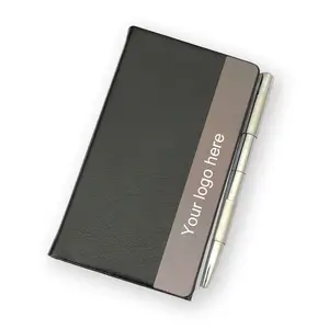 2021 nouveau design promotionnel portable couverture en cuir exécutif bloc-notes de poche avec stylo pour la vente en gros