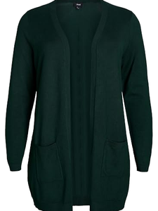 Cárdigan de punto estilo casual europeo para mujer, de moda, para otoño, con diseño de cruz sánscrita, holgado, adelgazante, largo, 100% fibra de bambú - Product Image 1