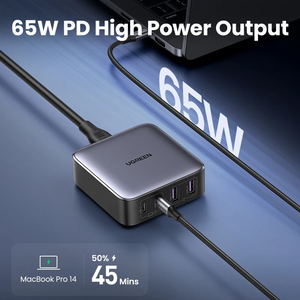 อะแดปเตอร์ชาร์จเร็ว 65W USB C Nexode 4 พอร์ต GaN สำหรับโทรศัพท์มือถือ แล็ปท็อป รุ่น CD327 ชาร์จเร็ว - Product Image 4