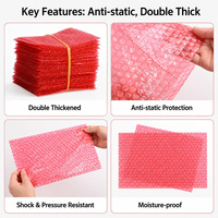 Sacs à bulles antistatiques rouges JIJID, emballage antichoc, pochette de protection ESD, taille personnalisée, pour l'électronique