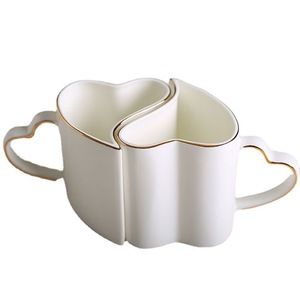 GZYSL Factory Custom Geschenk Souvenirs Keramik Paar Becher Tasse mit Liebe herzförmigen Griff für Valentinstag - Product Image 6