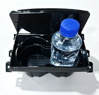 Haomi Porte-gobelet encastré personnalisé OEM avec couvercle rabattable pour double boisson, montage encastré 169 mm, pour conversion de fourgon, camping-car, autocar, console centrale, ABS