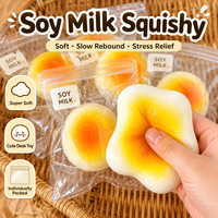 Jouet anti-stress souple en TPR à rebond lent, simulation alimentaire thème lait de soja. Fabriqué au Zhejiang pour les jeunes adultes