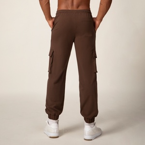 High Quality Woven Mid Waist Cotton/Spandex Joggers Custom Logo-Durable Breathable Drawstring Closure <b>Men's</b> Gym Casual - Product Image 2