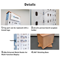 Présentoir Optique Personnalisé en Bois avec Base de Rangement, Support Transparent pour Embouts de Nez, Présentoir à Lunettes, Mobilier Commercial pour Magasin