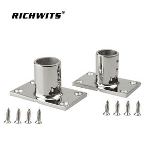 Base de Pasamanos para Yate de Acero Inoxidable 316 con Acabado Pulido Espejo y Tubo Inferior Cuadrado de 90 Grados, Herraje Esencial para Veleros - Product Image 2