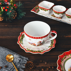 Ensemble de dîner de noël en <span class=keywords><strong>porcelaine</strong></span> cadeau du père noël <span class=keywords><strong>vaisselle</strong></span> assiettes plats céramique nouveaux ensembles de <span class=keywords><strong>vaisselle</strong></span> en <span class=keywords><strong>porcelaine</strong></span> osseuse - Product Image 2