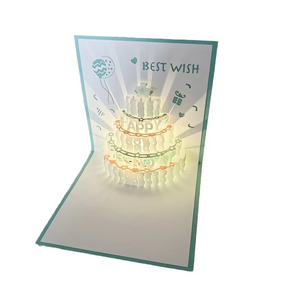 <span class=keywords><strong>Carte</strong></span> de Vœux <span class=keywords><strong>Personnalisée</strong></span> Lumineuse Musicale 3D Avancée en Forme de Gâteau, Cadeau Fait Main pour Anniversaire ou Déclaration d'Amour - Product Image 6
