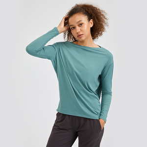 SHINBENE Fitness Gym allenamento Oversize Pullover top camicia a maniche lunghe da <span class=keywords><strong>donna</strong></span> in tinta unita <span class=keywords><strong>maglia</strong></span> <span class=keywords><strong>sportiva</strong></span> - Product Image 2